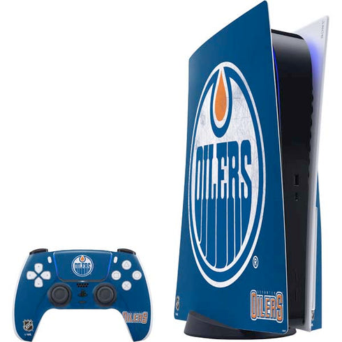 NHL Edmonton Oilers Distressed PS5 Bundle Skin
