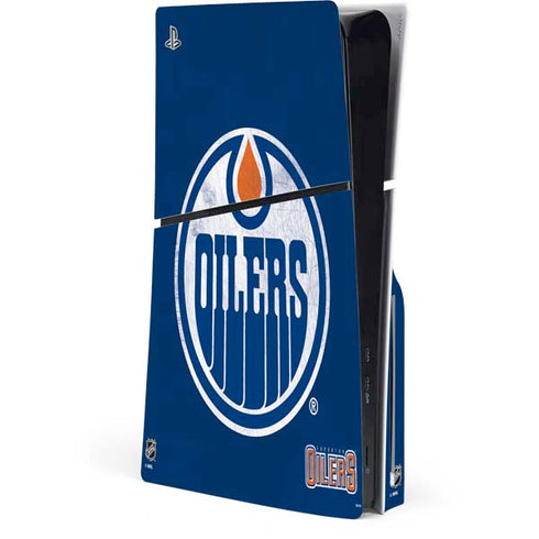 NHL Edmonton Oilers Distressed PS5 Slim Disk Console Skin