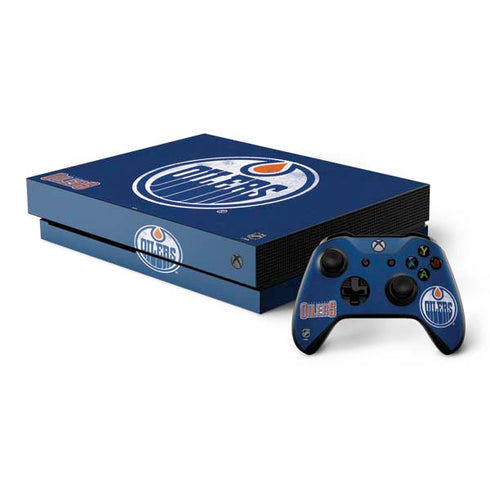 NHL Edmonton Oilers Distressed Xbox One X Bundle Skin