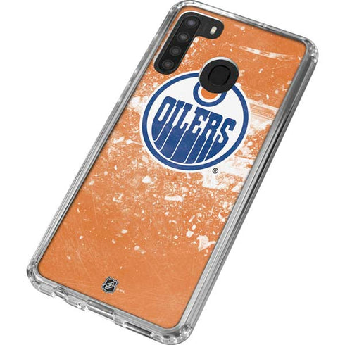 NHL Edmonton Oilers Frozen Galaxy A21 Clear Case