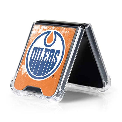 NHL Edmonton Oilers Frozen Galaxy Z Flip5 5G Clear Case