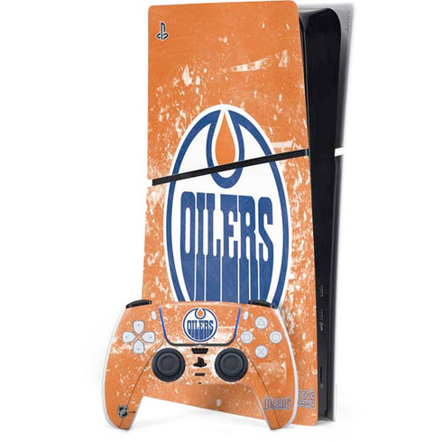 NHL Edmonton Oilers Frozen PS5 Slim Digital Edition Console Skin