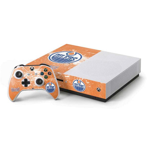 NHL Edmonton Oilers Frozen Xbox One S Console and Controller Bundle Skin