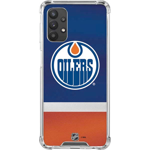 NHL Edmonton Oilers Jersey Galaxy A32 5G Clear Case