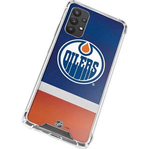 NHL Edmonton Oilers Jersey Galaxy A32 5G Clear Case