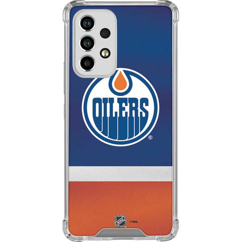 NHL Edmonton Oilers Jersey Galaxy A53 5G Clear Case