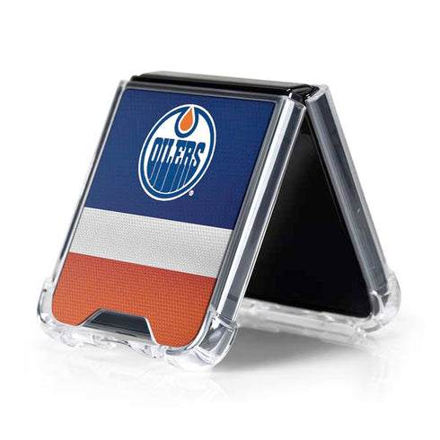 NHL Edmonton Oilers Jersey Galaxy Z Flip5 5G Clear Case