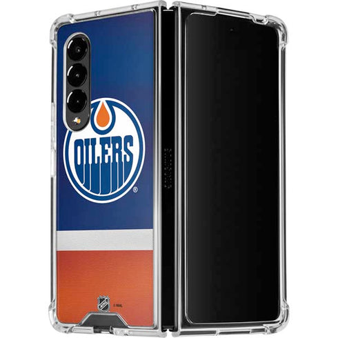 NHL Edmonton Oilers Jersey Galaxy Z Fold4 5G Clear Case