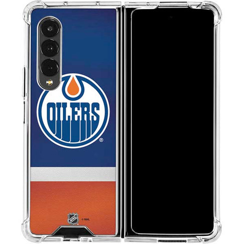 NHL Edmonton Oilers Jersey Galaxy Z Fold4 5G Clear Case