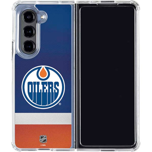 NHL Edmonton Oilers Jersey Galaxy Z Fold5 5G Clear Case
