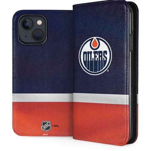 NHL Edmonton Oilers Jersey iPhone 15 Plus Folio Case