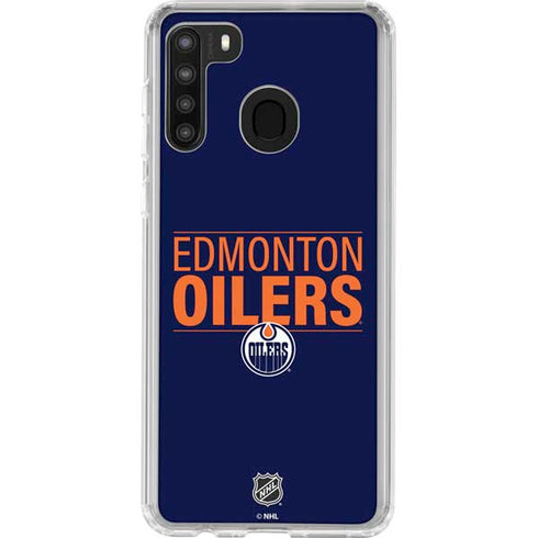 NHL Edmonton Oilers Lineup Galaxy A21 Clear Case