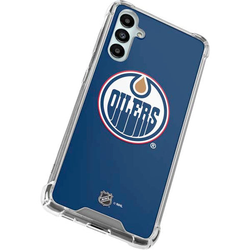 NHL Edmonton Oilers Solid Background Galaxy A14 5G Clear Case
