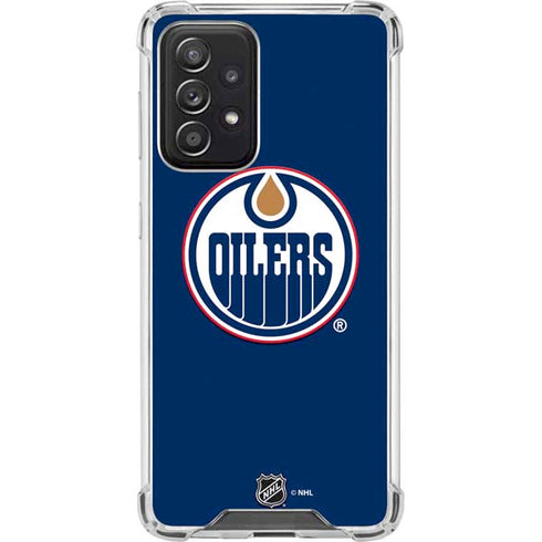 NHL Edmonton Oilers Solid Background Galaxy A52 5G Clear Case