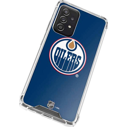 NHL Edmonton Oilers Solid Background Galaxy A72 5G Clear Case