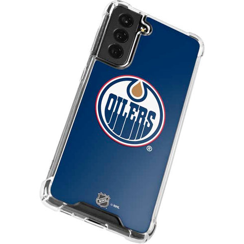NHL Edmonton Oilers Solid Background Galaxy S21 FE Clear Case