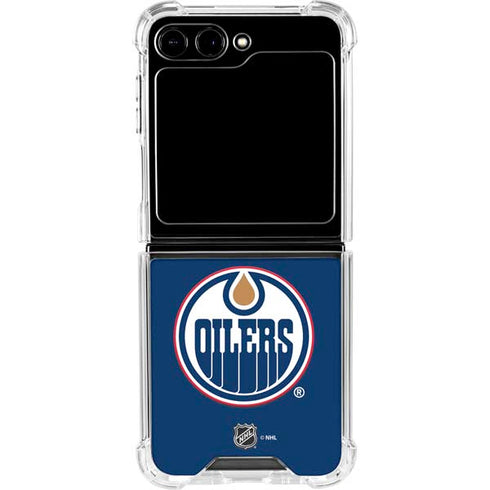 NHL Edmonton Oilers Solid Background Galaxy Z Flip5 5G Clear Case