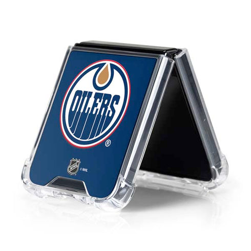NHL Edmonton Oilers Solid Background Galaxy Z Flip5 5G Clear Case