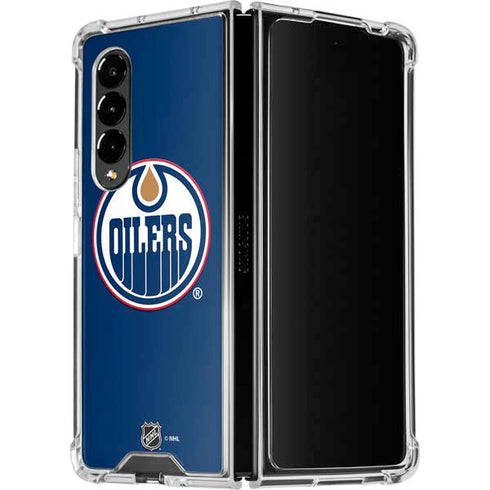 NHL Edmonton Oilers Solid Background Galaxy Z Fold4 5G Clear Case
