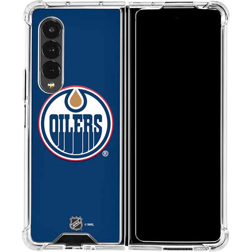 NHL Edmonton Oilers Solid Background Galaxy Z Fold4 5G Clear Case