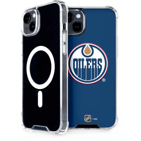 NHL Edmonton Oilers Solid Background iPhone 15 Plus MagSafe Case