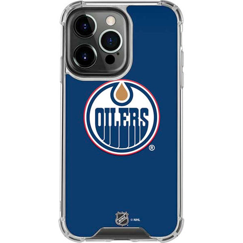 NHL Edmonton Oilers Solid Background iPhone 14 Pro Clear Case