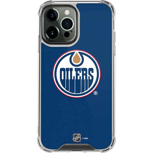 NHL Edmonton Oilers Solid Background iPhone 14 Pro Max Clear Case