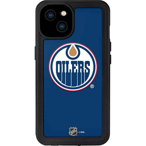 NHL Edmonton Oilers Solid Background iPhone 15 Plus Waterproof Case