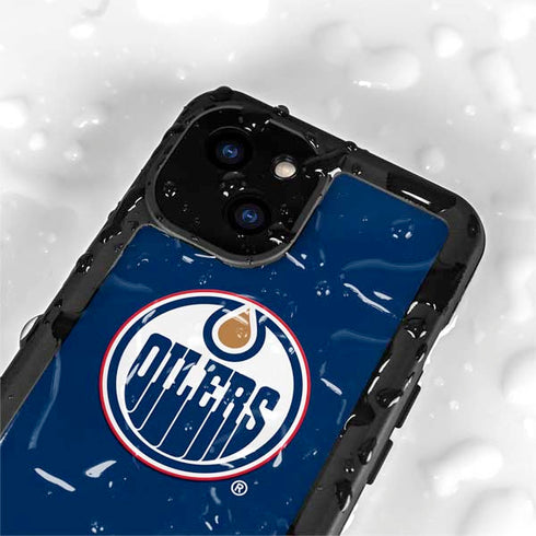 NHL Edmonton Oilers Solid Background iPhone 15 Plus Waterproof Case