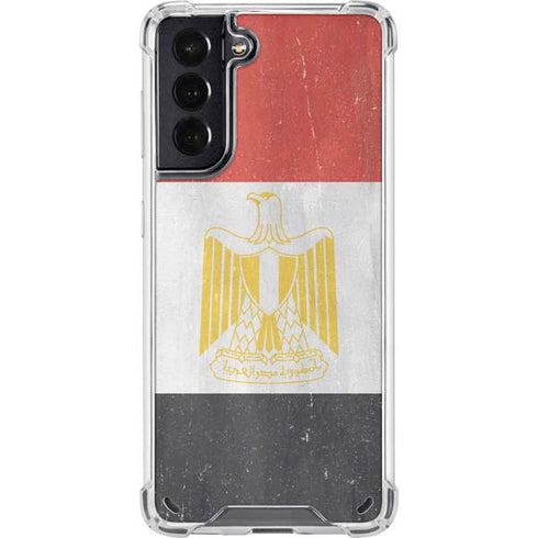 Egypt Flag Distressed Galaxy S21 5G Clear Case