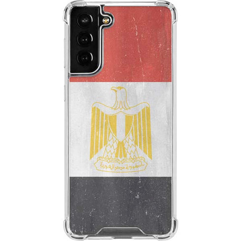 Egypt Flag Distressed Galaxy S21 FE Clear Case