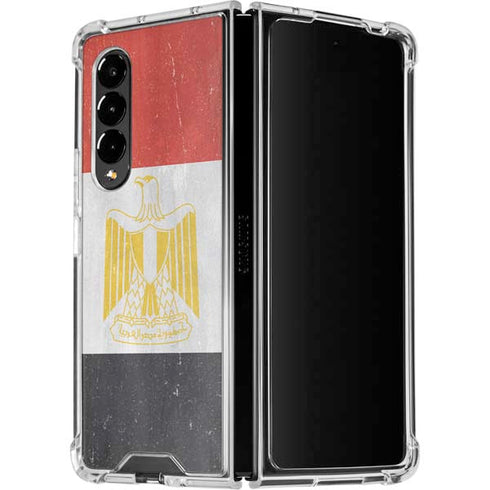 Egypt Flag Distressed Galaxy Z Fold4 5G Clear Case