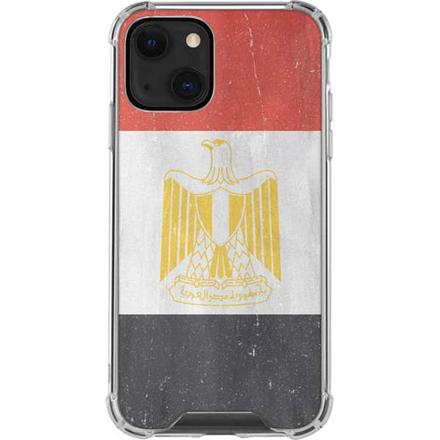 Egypt Flag Distressed iPhone 14 Plus Clear Case