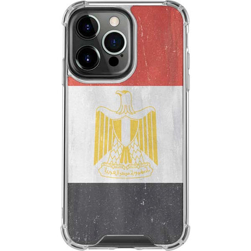 Egypt Flag Distressed iPhone 14 Pro Clear Case