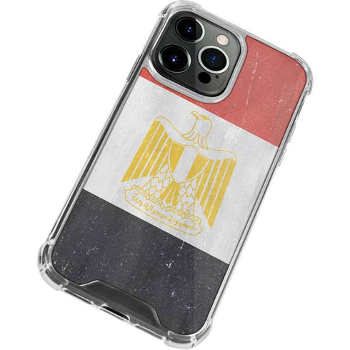 Egypt Flag Distressed iPhone 14 Pro Clear Case