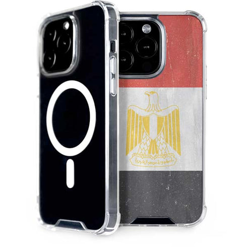Egypt Flag Distressed iPhone 14 Pro MagSafe Case