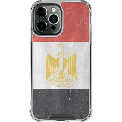 Egypt Flag Distressed iPhone 15 Pro Max Clear Case