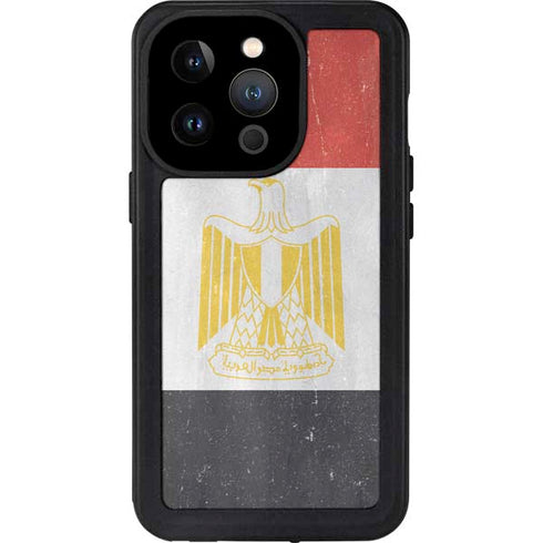 Egypt Flag Distressed iPhone 14 Pro Waterproof Case
