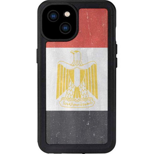 Egypt Flag Distressed iPhone 15 Plus Waterproof Case