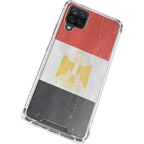 Egyptian Flag Distressed Galaxy A12 Clear Case