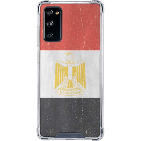 Egyptian Flag Distressed Galaxy S20 FE Clear Case