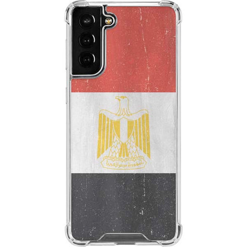 Egyptian Flag Distressed Galaxy S21 FE Clear Case