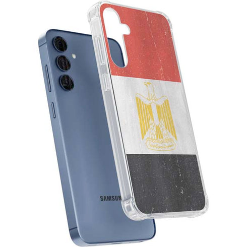 Egyptian Flag Distressed Galaxy S24 Clear Case