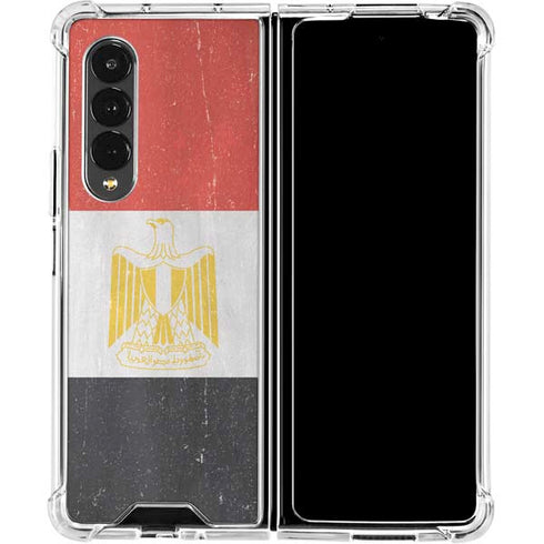 Egyptian Flag Distressed Galaxy Z Fold4 5G Clear Case