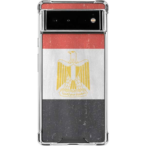 Egyptian Flag Distressed Google Pixel 6 Clear Case