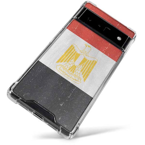 Egyptian Flag Distressed Google Pixel 6 Clear Case