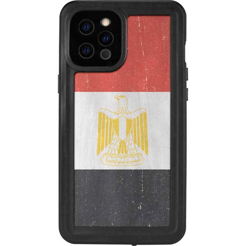 Egyptian Flag Distressed iPhone 12 Pro Max Waterproof Case