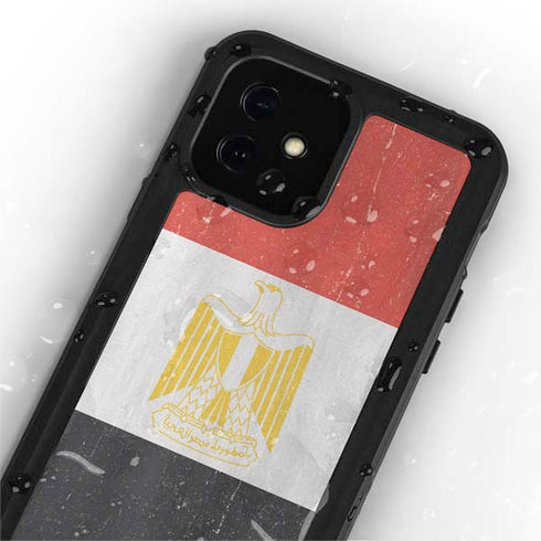 Egyptian Flag Distressed iPhone 12 Waterproof Case
