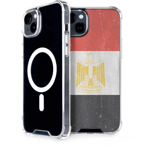 Egyptian Flag Distressed iPhone 14 Plus MagSafe Case