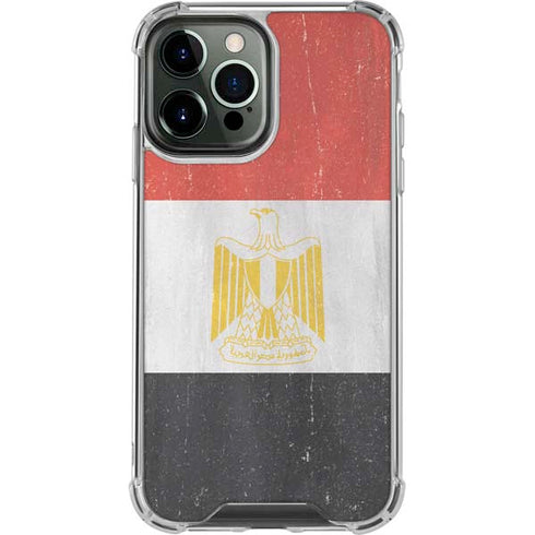 Egyptian Flag Distressed iPhone 15 Pro Max Clear Case